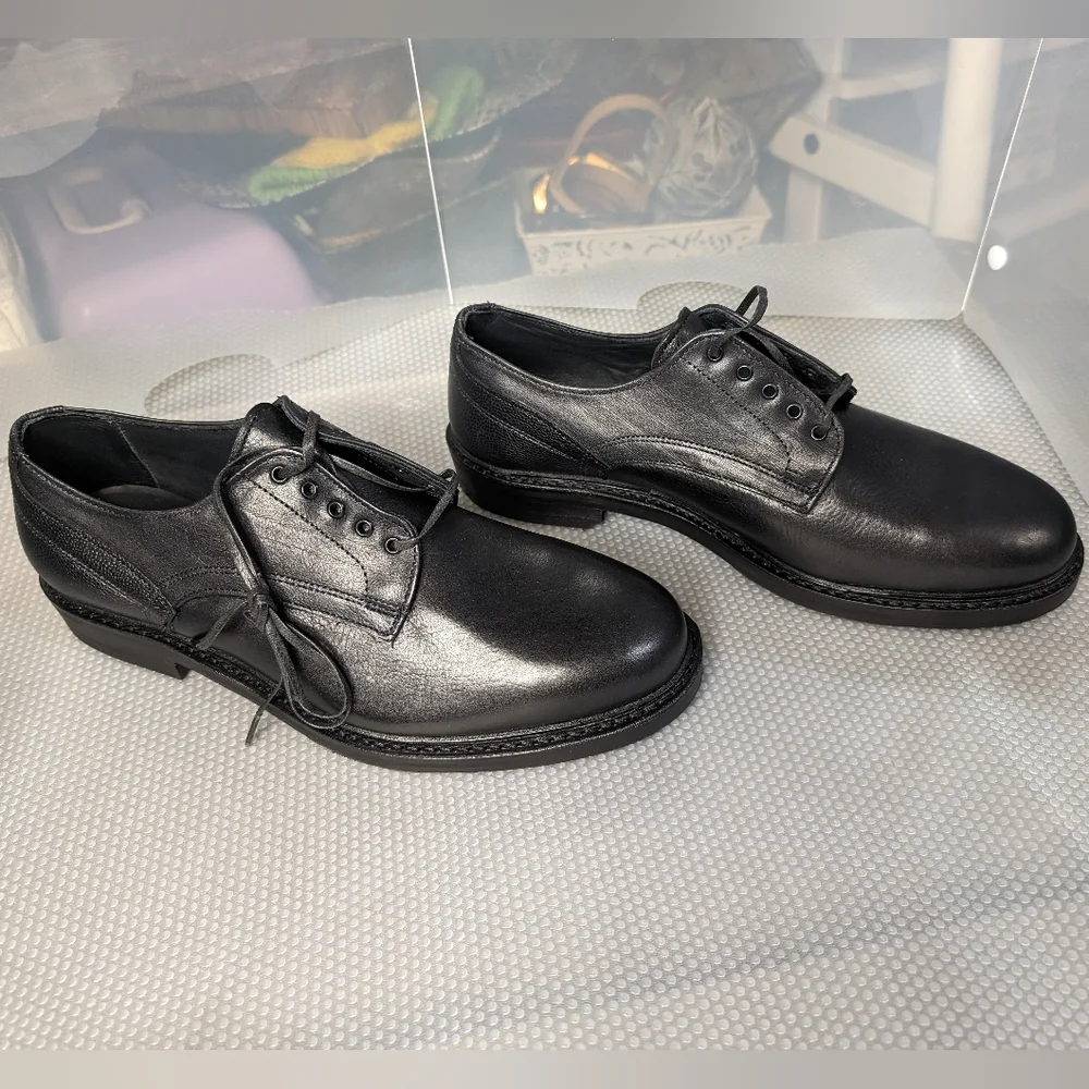 Allen Edmonds Cyrus NWOT 8.5 black leather‎ classic lace up oxford shoes